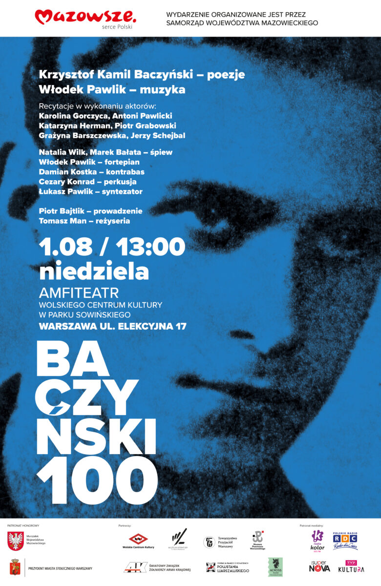 Twarz mężczyzny na niebieskim tle