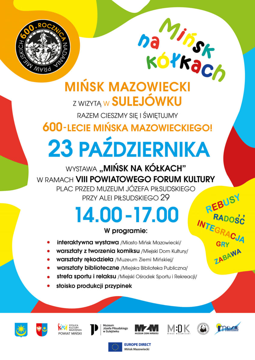 Plakat z napisem Mińsk na kółkach