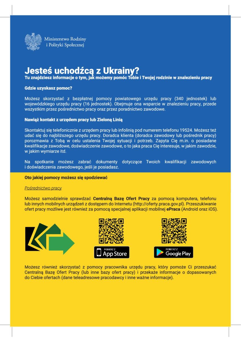 flga ukrainy w kolorze żółtym i nienieskim wewnątrz tekst o sposobach pomocy uchodźcom