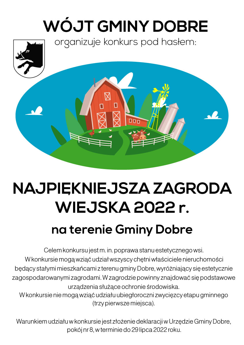 Plakat z grafika przedstawiającą gospodarstwo