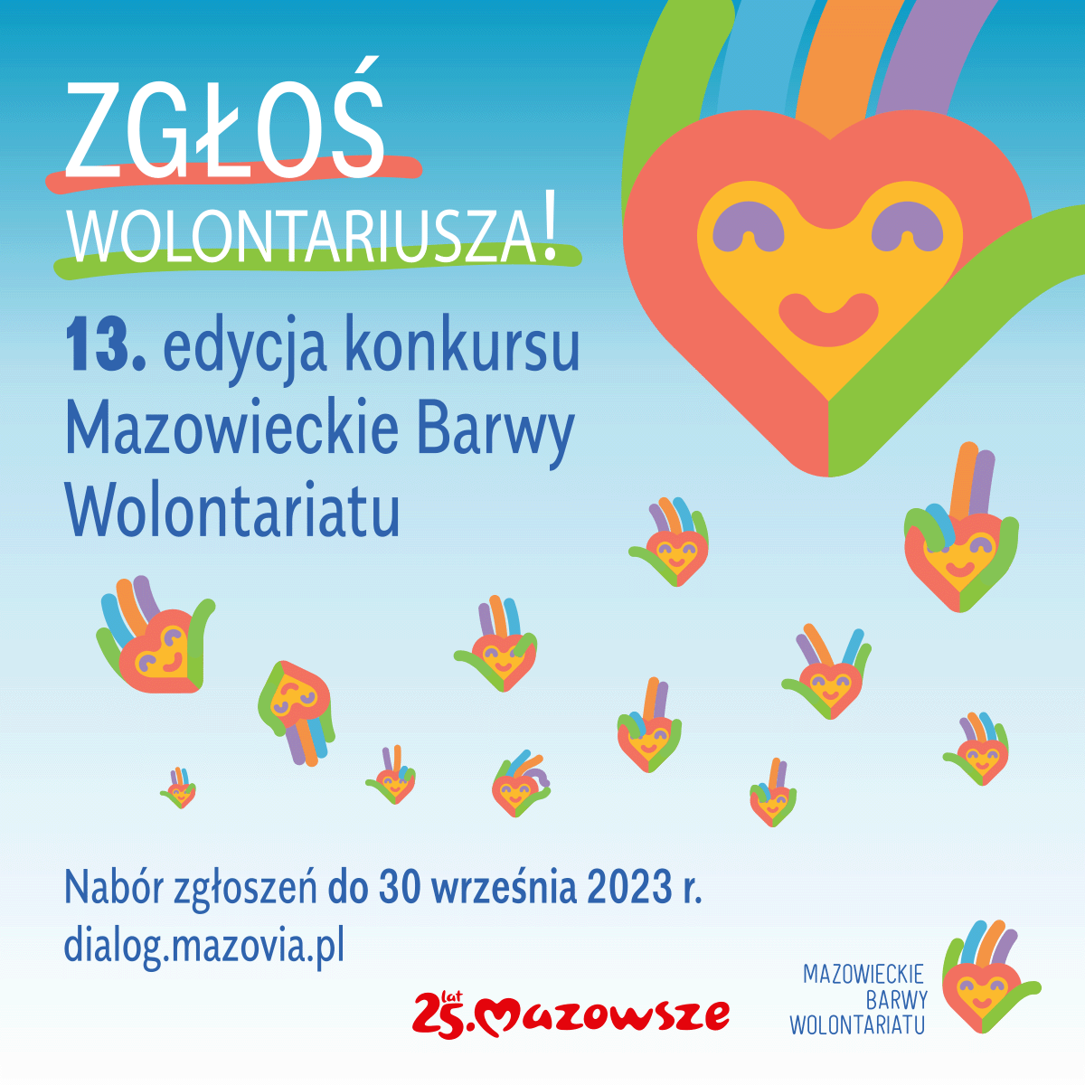 Zaproszenie do XIII edycji Konkursu "Mazowieckie Barwy Wolontariatu"